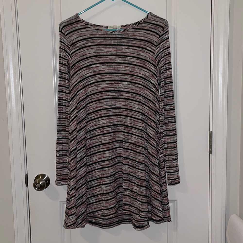 Purple and Black Stripped Dress